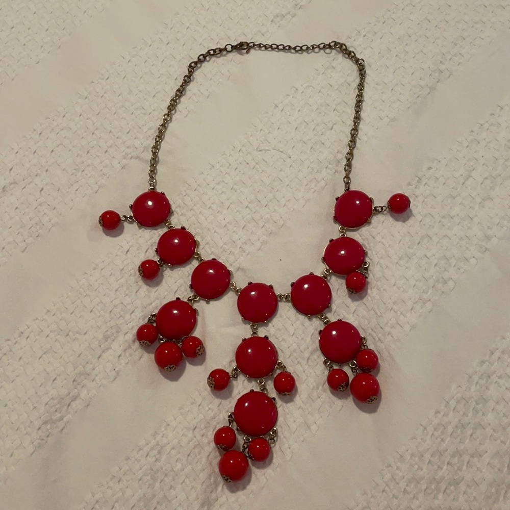 Red and gold Bobble Necklace